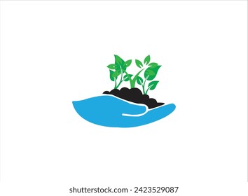 Combination logo, plant design vector,