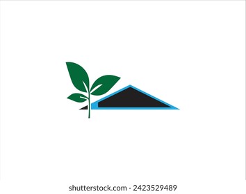 Combination logo,house plant design vector,