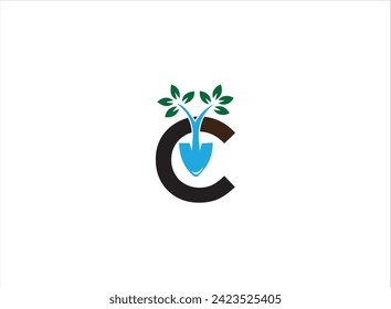 Combination logo,letter and plant design vector,