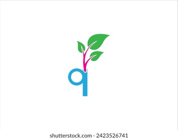 Combination logo,letter and plant design vector,