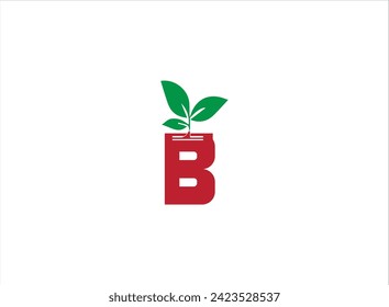 Combination logo,letter and plant design vector,