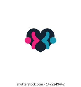 Combination of love and male & female logo design vectors V.2