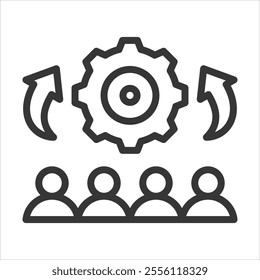 Combination Management Outline Icon Vector Illustration