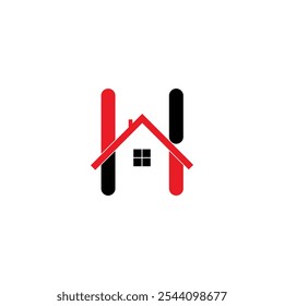 combination mark H home logo vector design