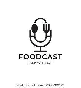 combination microphone and food logo vector