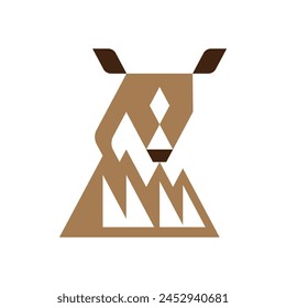 combination of mountains and goat heads logo vector