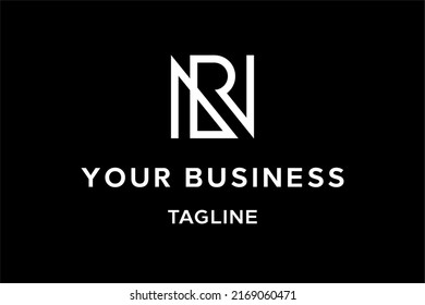 Combination of N and R letter in masculine sharp monogram logo design style. Very suitable for realtor, singer, couple or personal brand