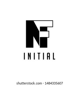 The combination of negative space between the letters N and F.