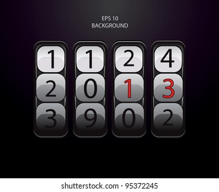 combination new year  lock eps 10 illustration