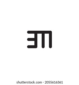 
combination of number 3 and letter M simple symbol box vector logo