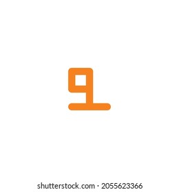 
combination of number 9 and letter L simple symbol box vector logo