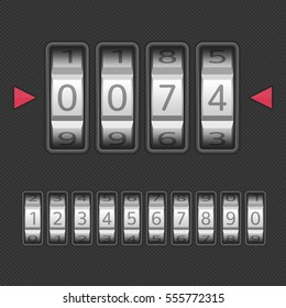 Combination, number code Lock. Vector illustration of a combination lock set with all ten numbers. Protection, security concept. Keypad entry. Realistic style. 