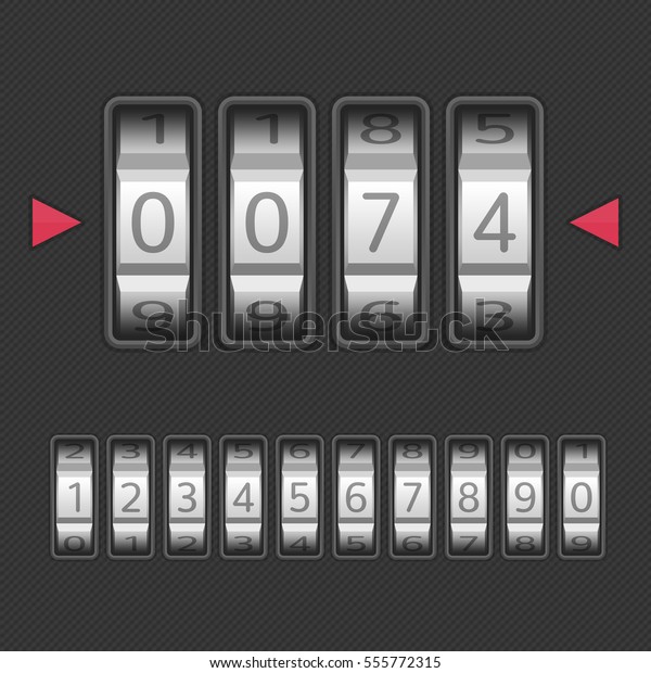 Combination, number code Lock. Vector\
illustration of a combination lock set with all ten numbers.\
Protection, security concept. Keypad entry. Realistic style.\
