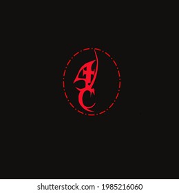 combination of numbers and letters 4C inside circle logo design on black background