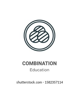 Combination outline vector icon. Thin line black combination icon, flat vector simple element illustration from editable education concept isolated on white background