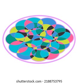 combination of oval-shaped circles with random colors. logo vector illustration