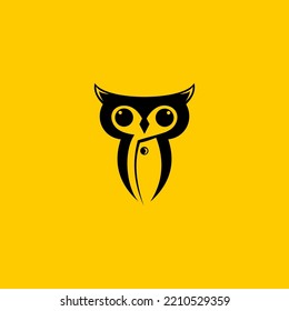 combination owl scissor logo vector graphic good for barber shop icon, etc