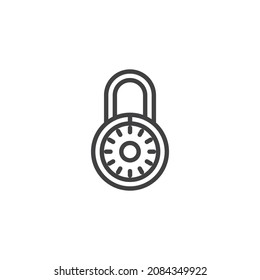 Icono de línea de candado de combinación. signo de estilo lineal para concepto móvil y diseño web. Icono de vector de contorno de bloqueo de contraseña. Símbolo, ilustración del logotipo. Gráficos vectoriales
