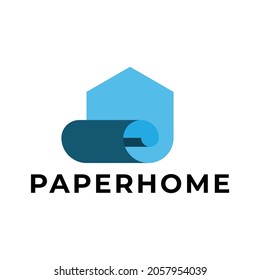 combination paper and home logo vector