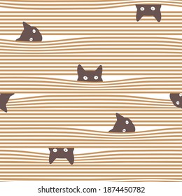 Combination pattern of cat and horizontal stripes,