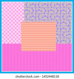 Combination pattern design for silk scarf. Hijab motif