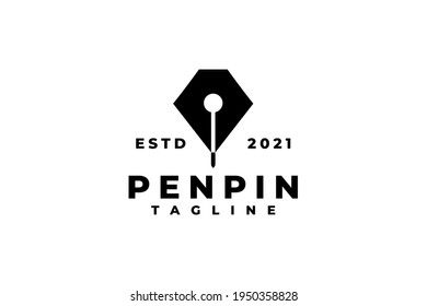 combination of a pen and needle shape, good for any business.