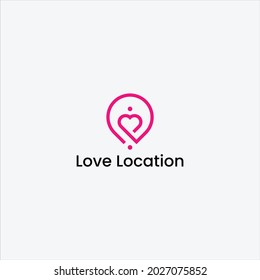 combination people, location, and love logo lineart. pin logo, love logo, people logo