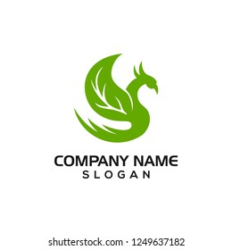 Combination of Phoenix and leaves for Flight or nutrition logo templates with vector files