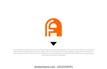 combination pictogram logo pencil and monogram logo letter A