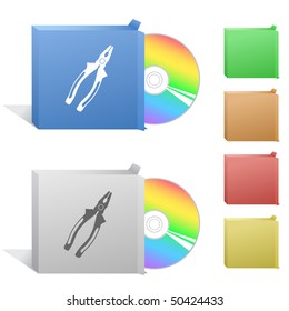 Combination pliers. Box with compact disc.