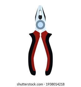 Combination pliers. Electrician, construction worker and repairman hand tool, flat vector illustration isolated on white background.
