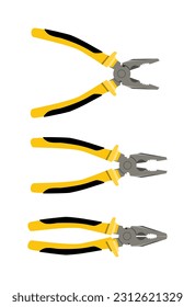 Combination pliers illustration, vector clipart on a white background.