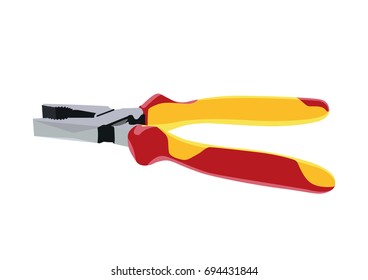 Combination pliers realistic vector illustration isolated