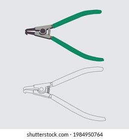 Combination pliers vector graphic design