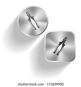 Combination pliers. Vector set steel buttons