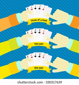 combination of poker, in the hands of man