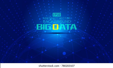 The combination of radiation and dotted line is the background of big data technology vector, which implies globalization, internationalization and scientific and technological concept