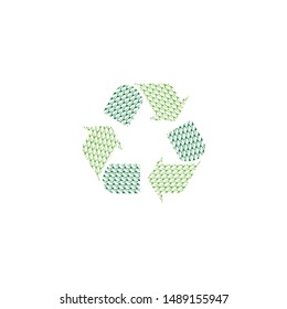 Combination of recycle and leaf logo design vectors