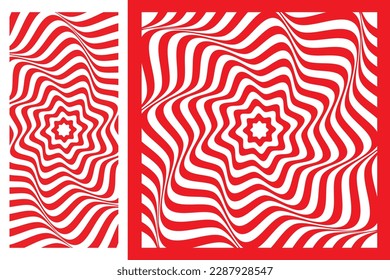 The combination of red and white forms a wave pattern like a flag in the wind.
