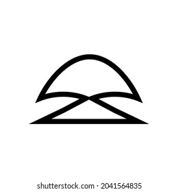 a combination of a semicircle with a triangle into a simple and natural logo