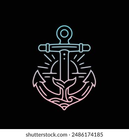 the combination of a ship's anchor and a whale's tail symbolizes the strength of the marines