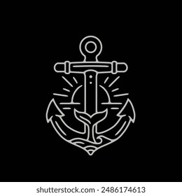 the combination of a ship's anchor and a whale's tail symbolizes the strength of the marines