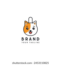 The combination of shopping bag and dog Logo Symbol Design Symbol Template Flat Style Vector Illustration