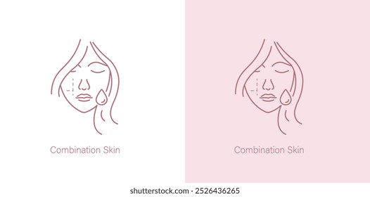 Combination Skin Care Product Label Vector Icon