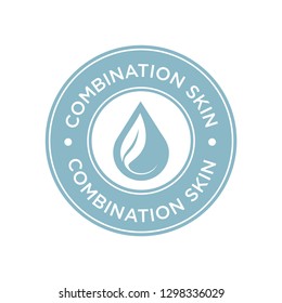 Combination Skin Icon. Label With Skin Type Indicator For Personal Care Products.