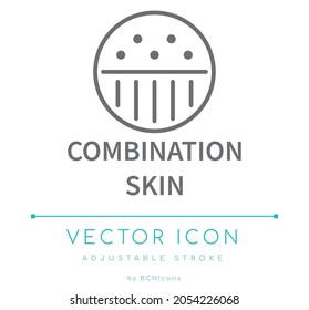 Combination Skin Line Icon. Skin Care Product Cosmetics Vector Symbol.