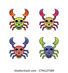 combination skull and crab character design for logo, t-shirts or as you wish