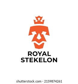 combination of skull and crown logo vector
