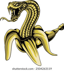 A combination of snakes and vector bananas that are interesting to use in all creative media.