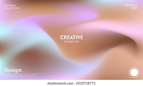Combination of soft brown, pink and green abstract background, ice cream texture. Minimalist pastel color design.